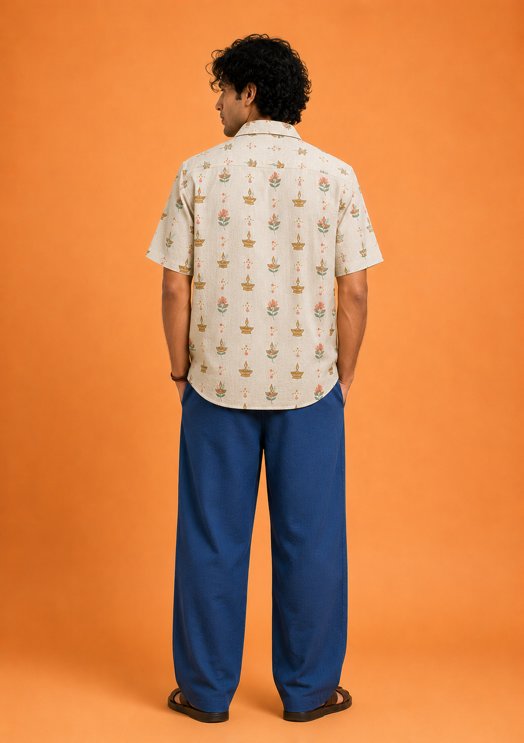 Diya &amp; Floral Motif Shirt