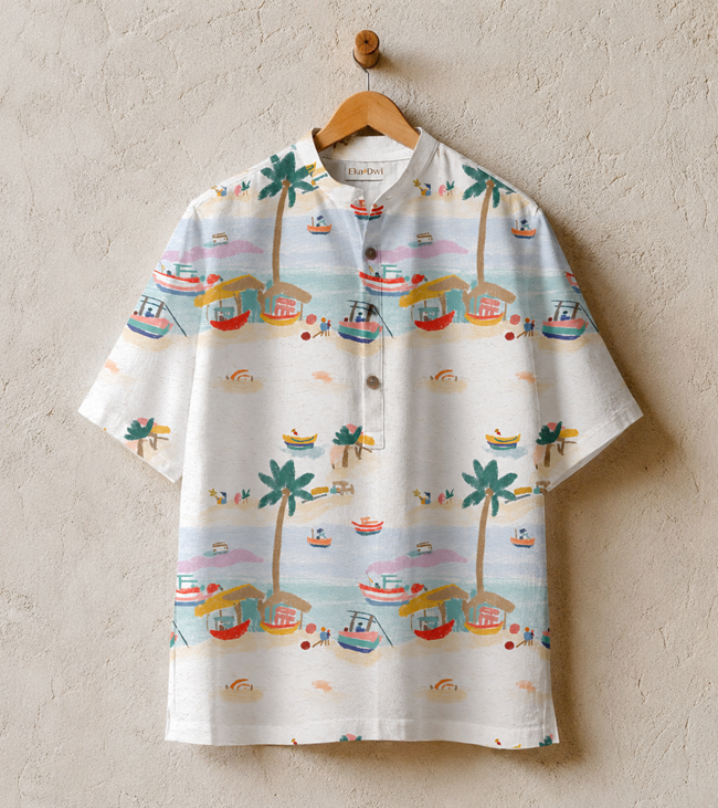 Calangute Calm - Printed Kurta Shirt 
