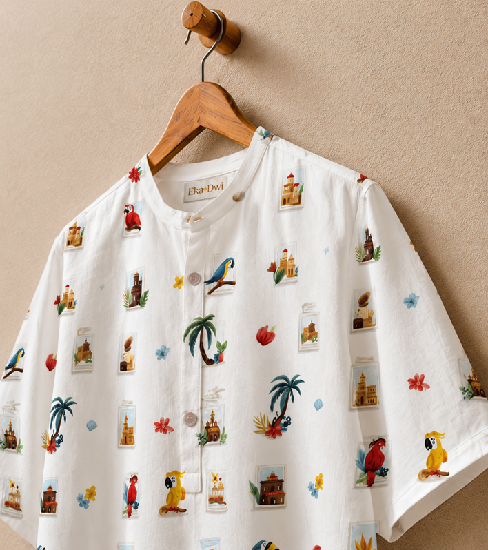 Tropic Tales - Printed Kurta Shirt 