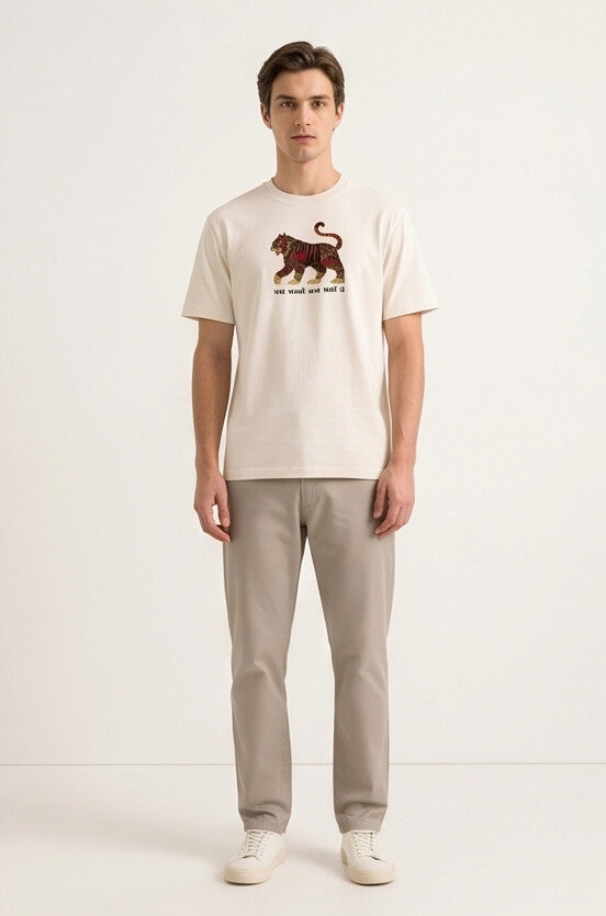 Heritage Roar* STONE WASH PRINTED OVER SIZE TEE 