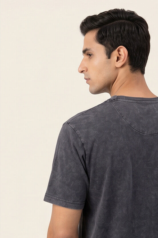 Ladakh 2.0* STONE WASH PRINTED OVER SIZE TEE 