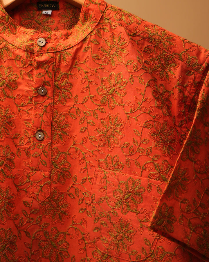 Floral Ember Kurta Shirt 