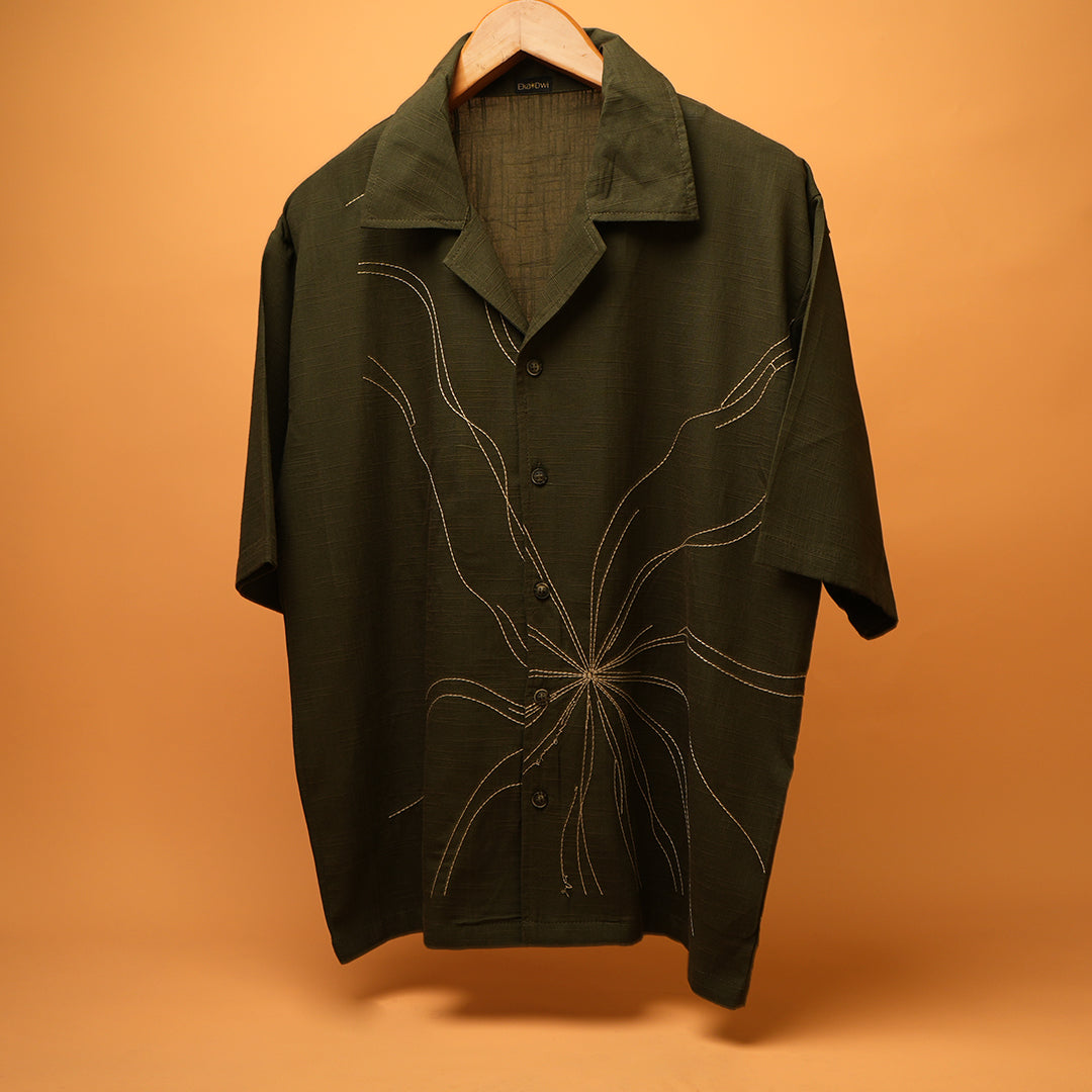 Spanda * PRANA Embroidered Serise Cuban Collar Shirt 