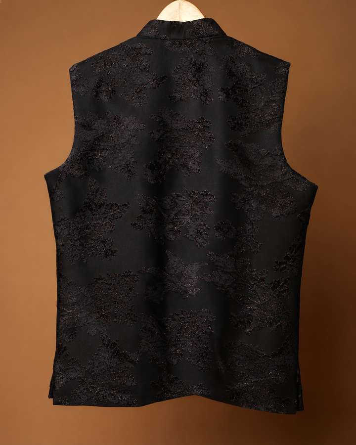Black Jacquard* WAIST-COAT 