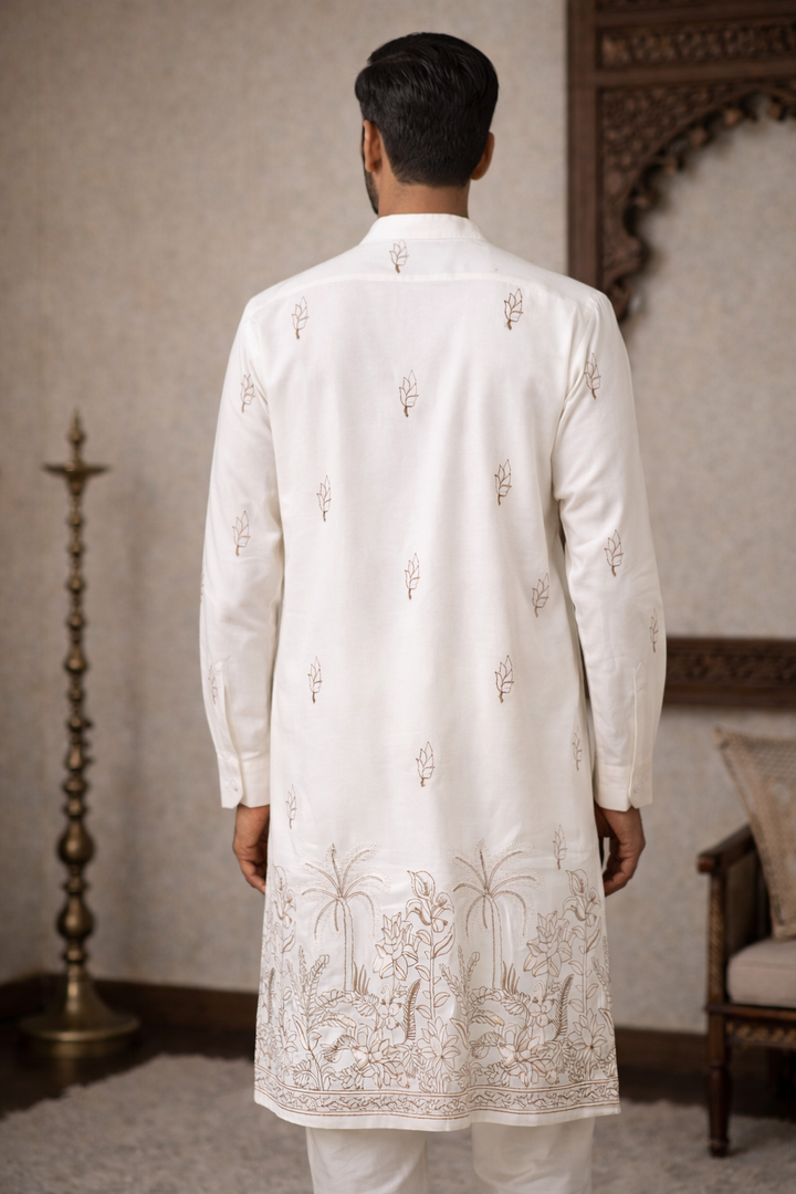 Rajvansh Palm * Daman Embroidered Kurta 