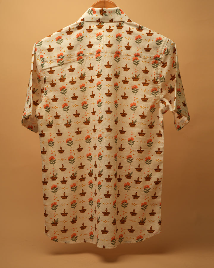 Diya &amp; Floral Motif Shirt