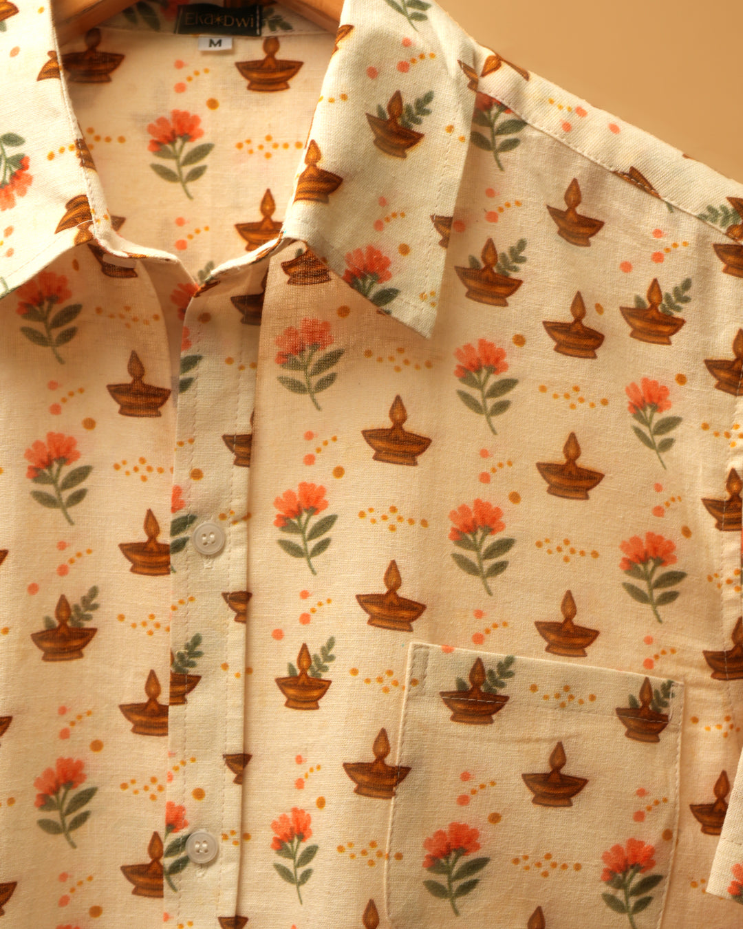 Diya &amp; Floral Motif Shirt