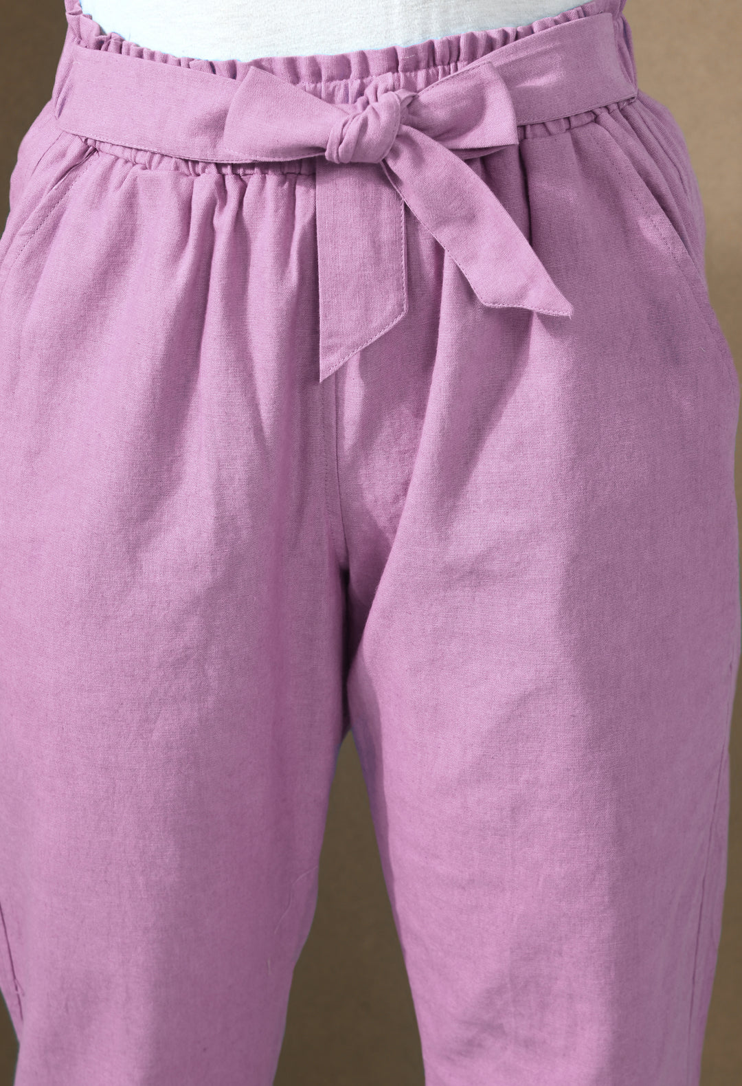 Lavender Paper Bag Trouser with Belt#7