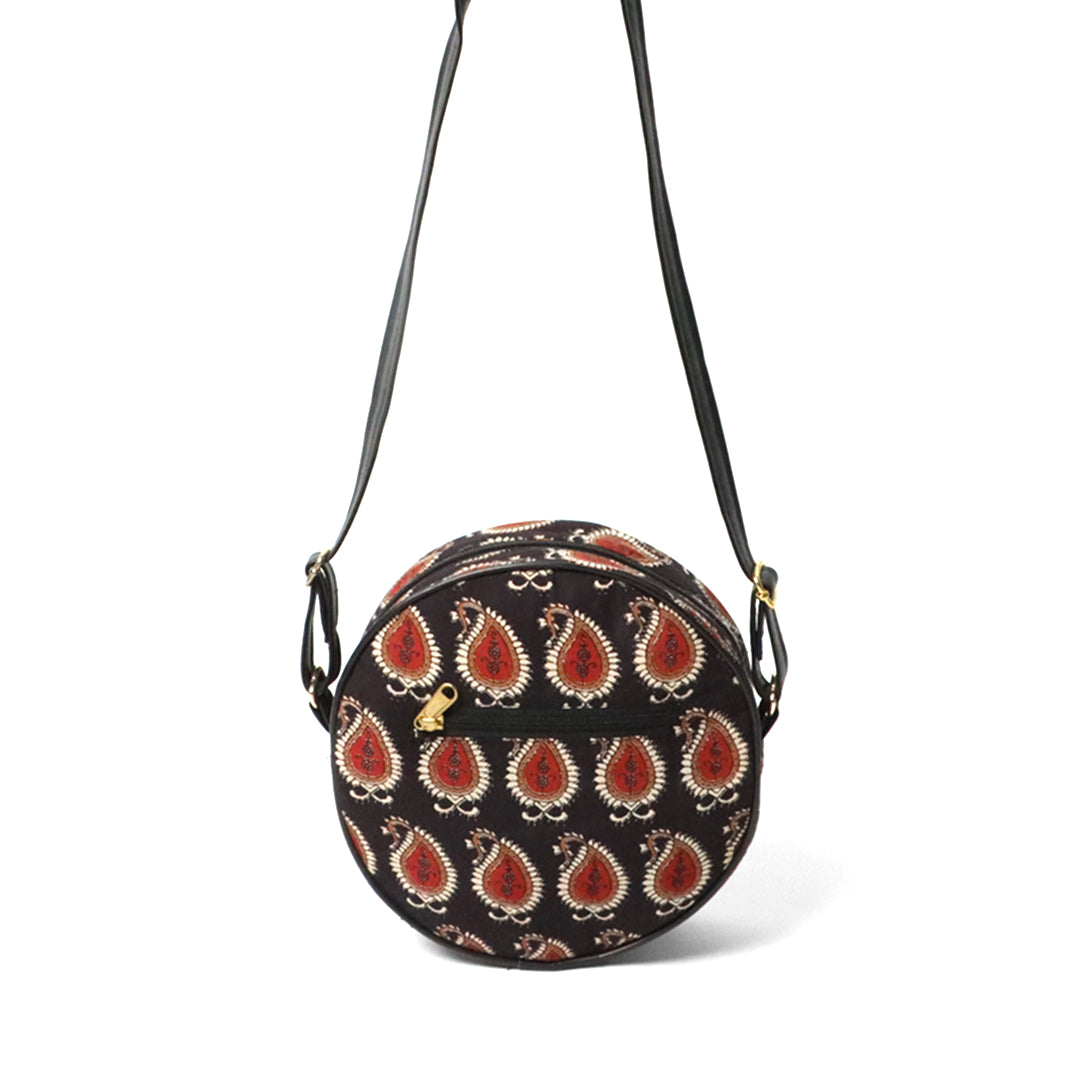 Black Paisley Circular Bag#5