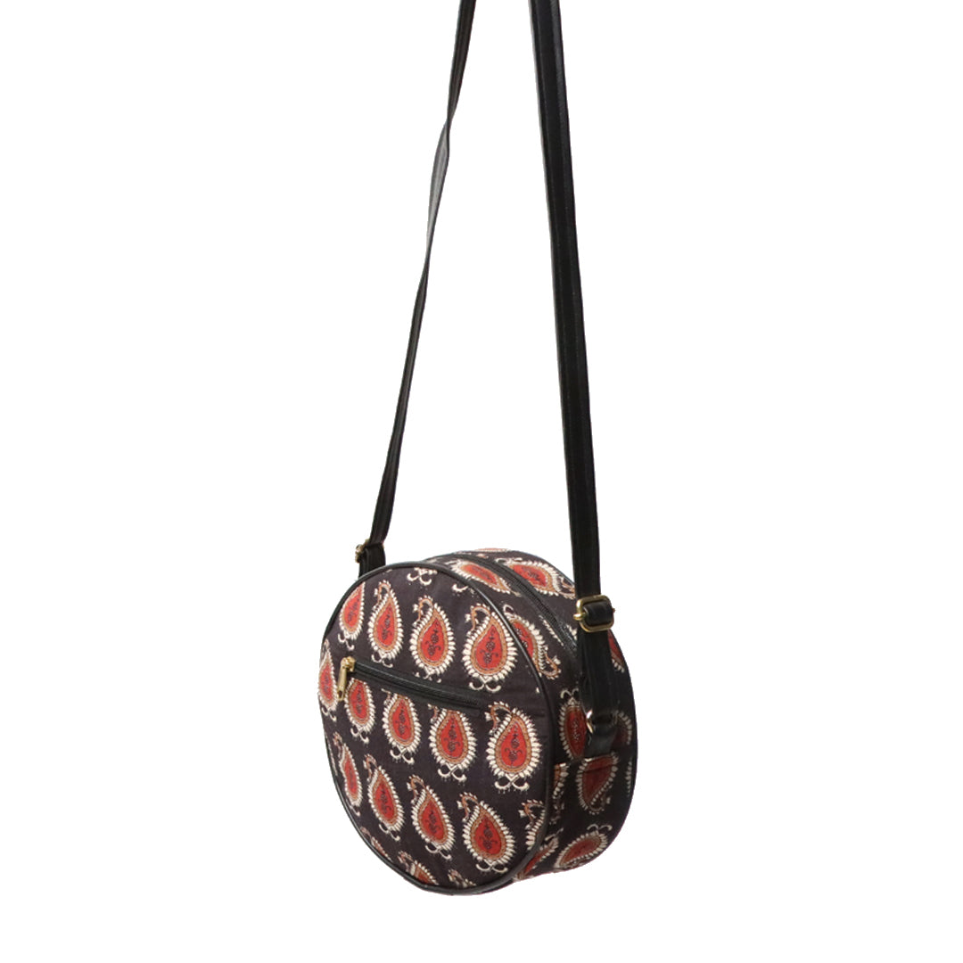 Black Paisley Circular Bag#5