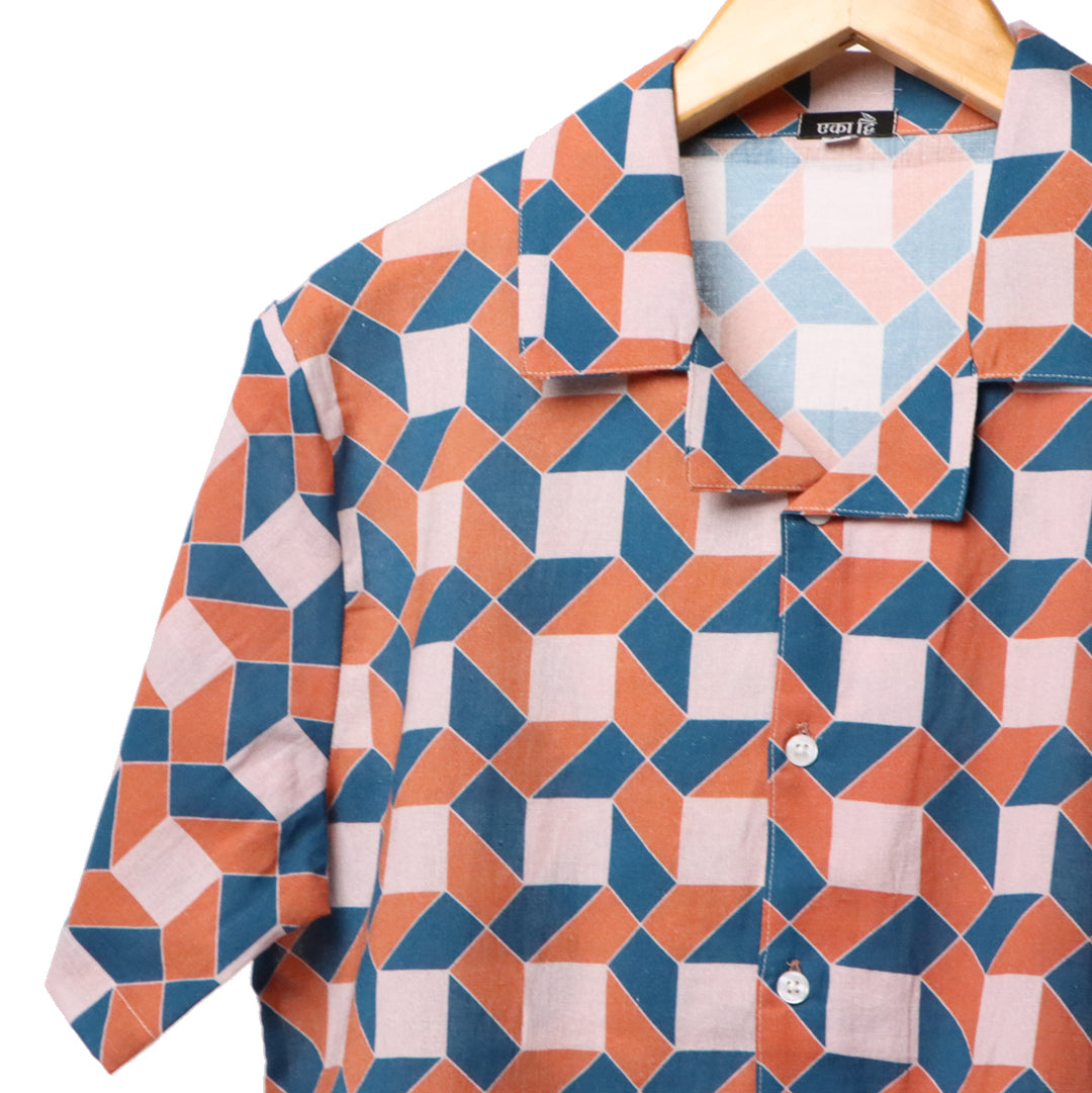 Puzzleque Cuban Collar Shirt#13