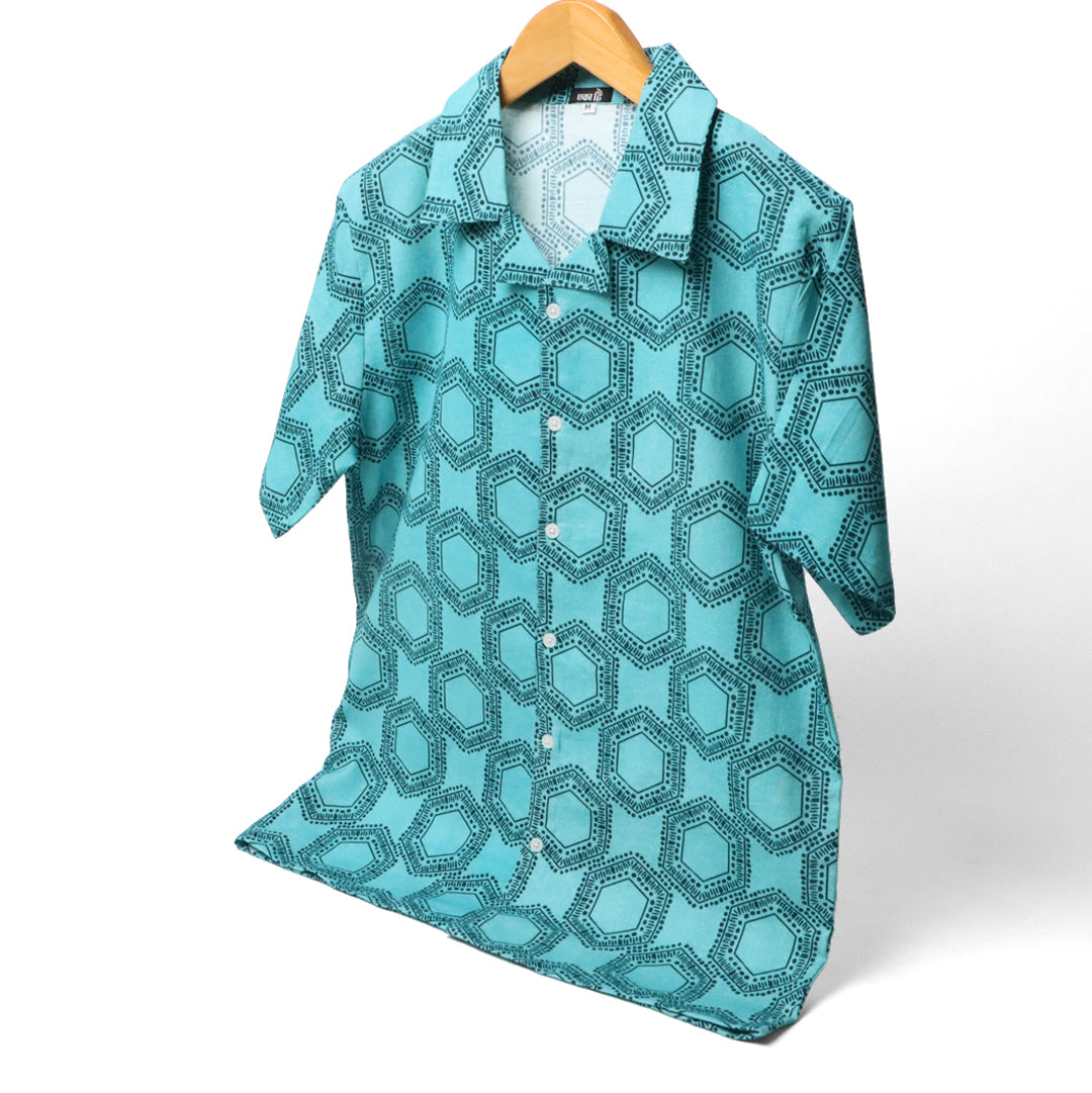 Mantle Green Cuban Collar Shirt#12