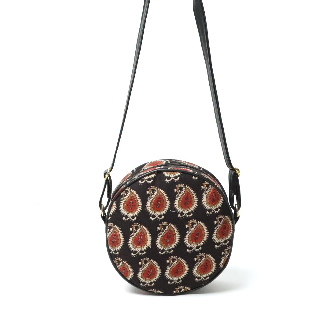 Black Paisley Circular Bag#5