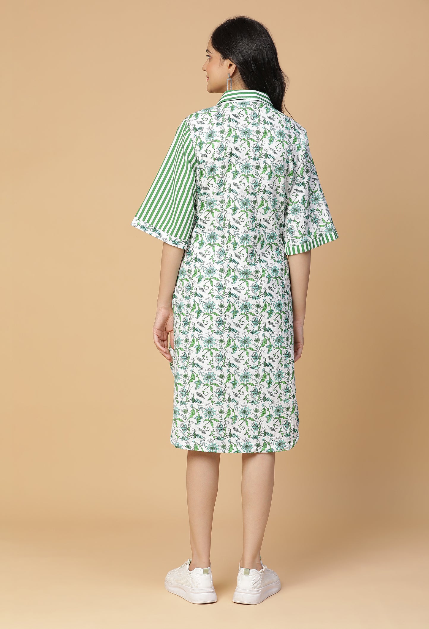 Pine Fauna Half-N-Half Shirt Dress#2