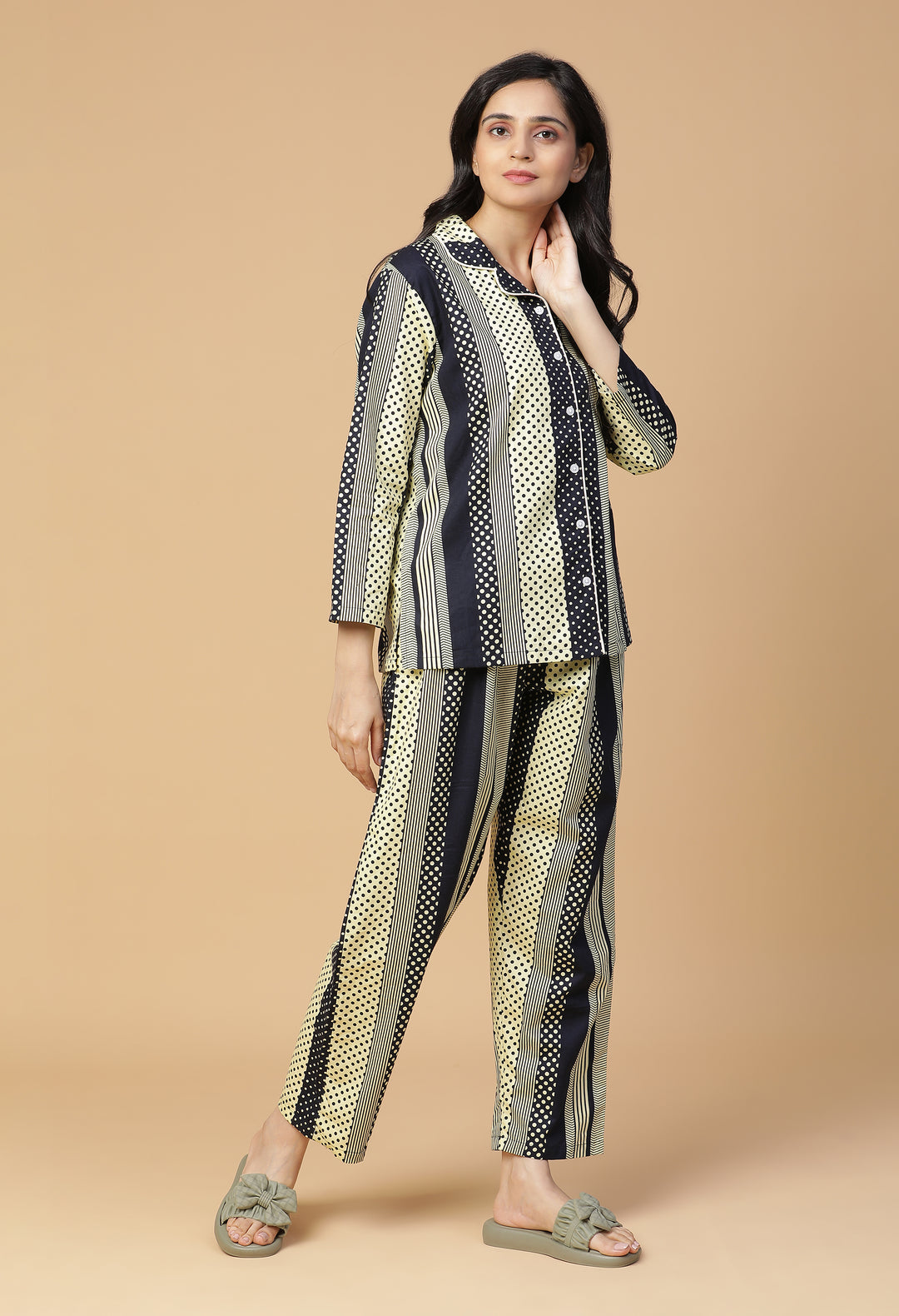 Geometric Stripe Night Suit#2