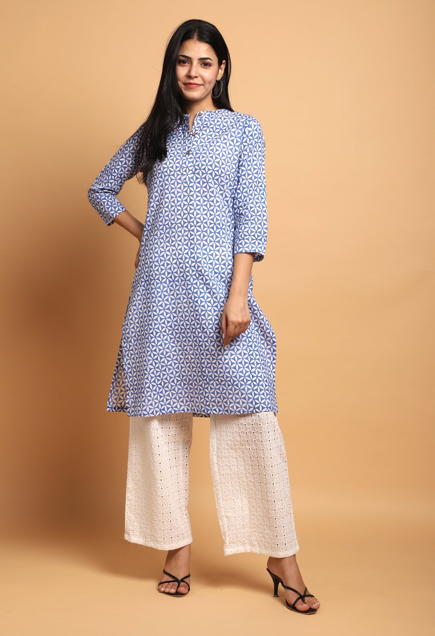 Khadki Back Yoke Kurta With Bottom#18